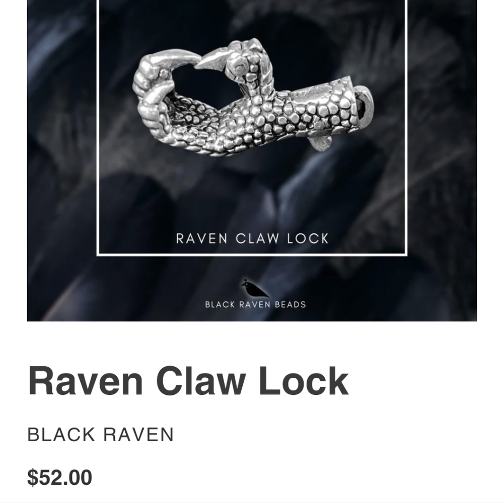 Black raven beads classic charm bracelet and special edition claw lock - Picture 2 of 5